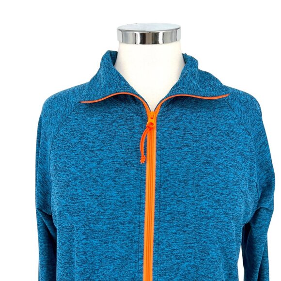 Oiselle Lux Half Zip Pullover Teal Blue Orange Zipper Size Small - Picture 2 of 10